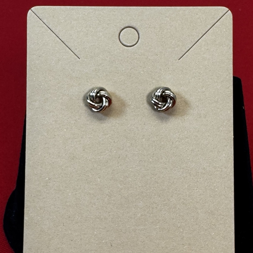Loveโ Knot Stud Gold Tone Earrings